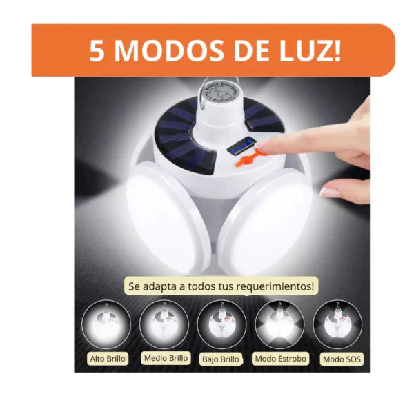 LAMPARA SOLAR COLGANTE FLOR RECARGABLE SOLAR - Imagen 3