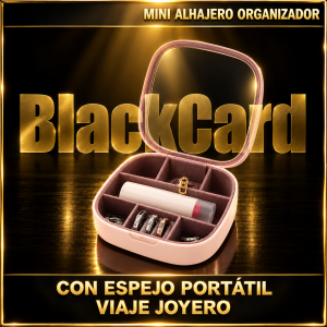 MINI ALHAJERO ORGANIZADOR CON ESPEJO PORTÁTIL VIAJE JOYERO