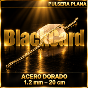 PULSERA PLANA (1.2MM - 20CM) (ACERO DORADO)