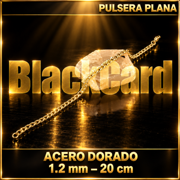PULSERA PLANA (1.2MM - 20CM) (ACERO DORADO)