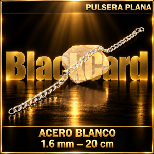 PULSERA PLANA (1.6MM - 20CM) (ACERO BLANCO)