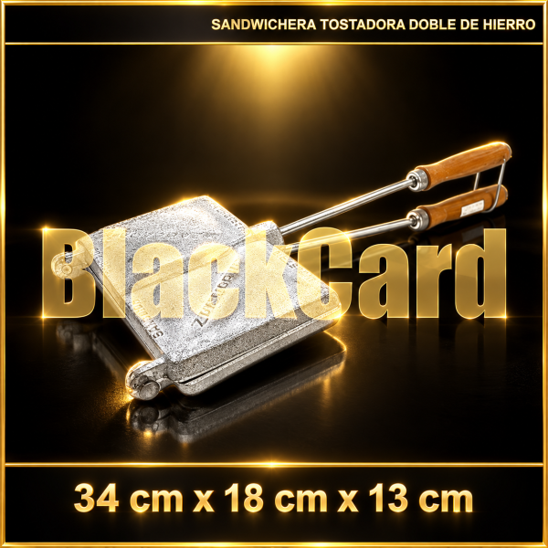SANDWICHERA TOSTADORA DOBLE DE HIERRO 34X18X13CM (2506)