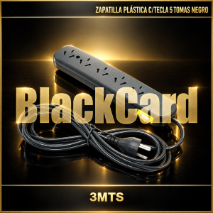 ZAPATILLA PC 5 TOMAS C/ TECLA 3 MTS NEGRO (ELECPR011)