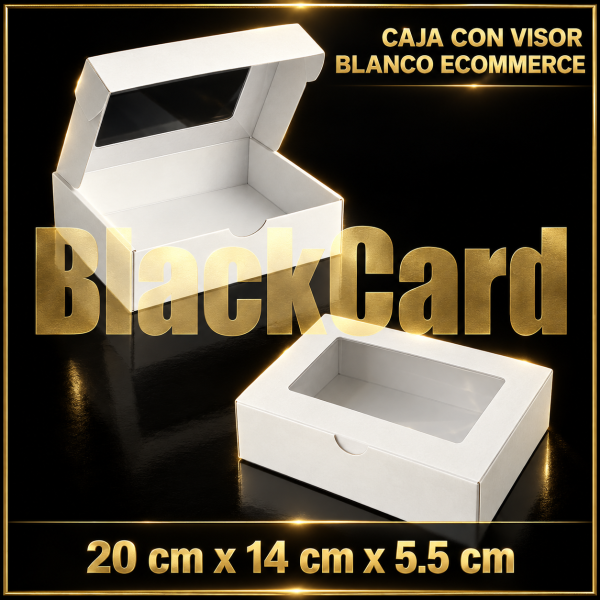 CAJA CON VISOR BLANCO ECOMMERCE (20 x 5,5 x 14 cm)