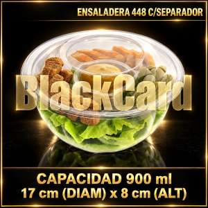 ENSALADERA PET BANDEX 448 C/SEPARADOR (DIAM 17 x 8)