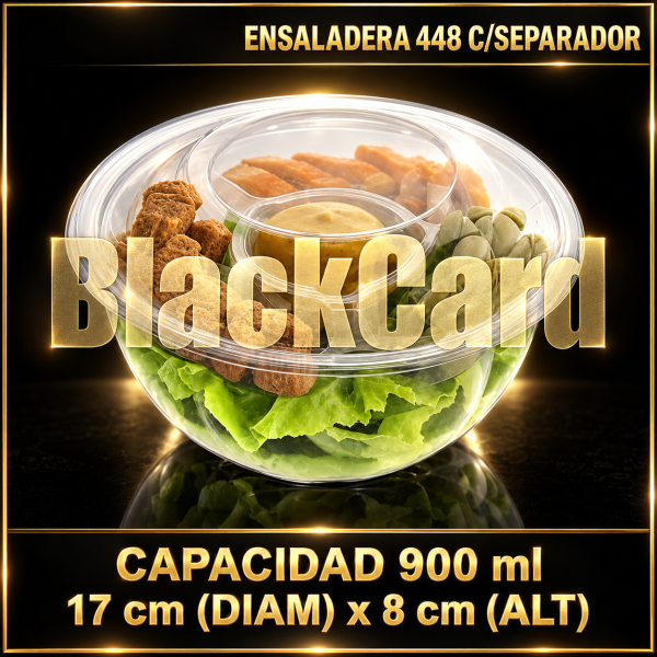 ENSALADERA PET BANDEX 448 C/SEPARADOR (DIAM 17 x 8)