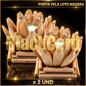 PORTA VELA LOTO MADERA x 2 UND