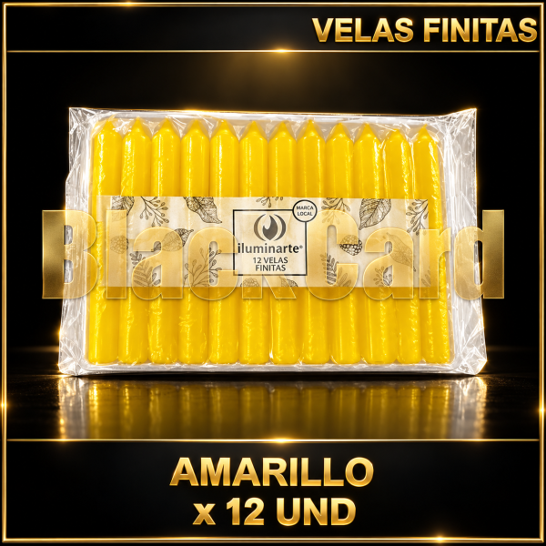VELAS FINITAS X 12 UND - AMARILLO