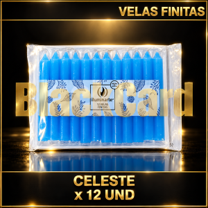 VELAS FINITAS X 12 UND - CELESTE