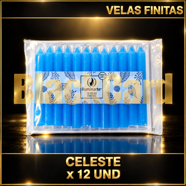 VELAS FINITAS X 12 UND - CELESTE