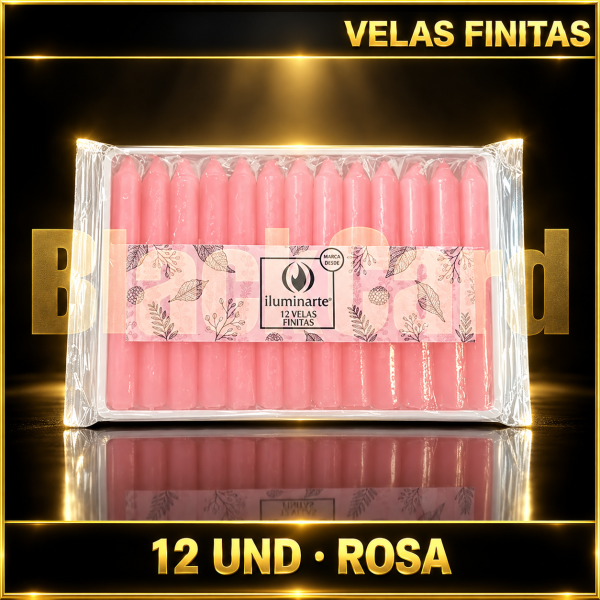 VELAS FINITAS X 12 UND - ROSA