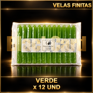 VELAS FINITAS X 12 UND - VERDE
