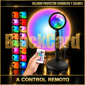 VELADOR PROYECTOR ATARDECER Y COLORES + CONTROL REMOTO