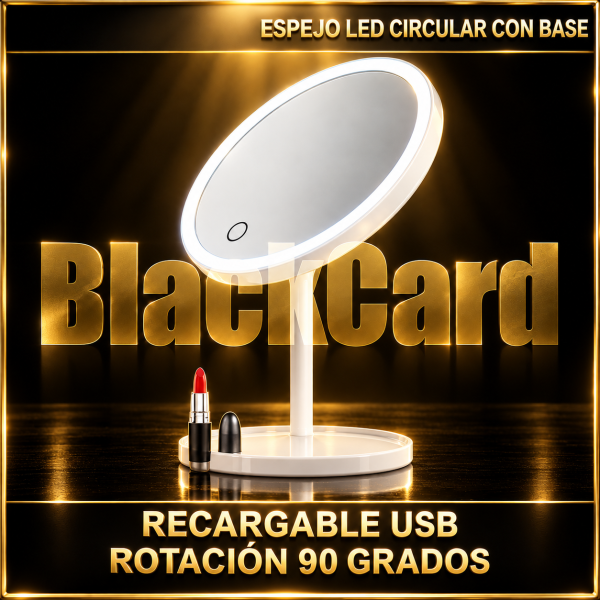 ESPEJO LED CIRCULAR CON BASE