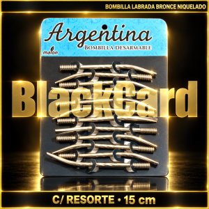 BOMBILLA LABRADA BRONCE NIQUELADO C/ RESORTE