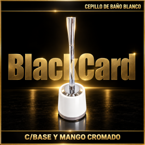 CEPILLO DE BAÑO BLANCO C/BASE Y MANGO CROMADO