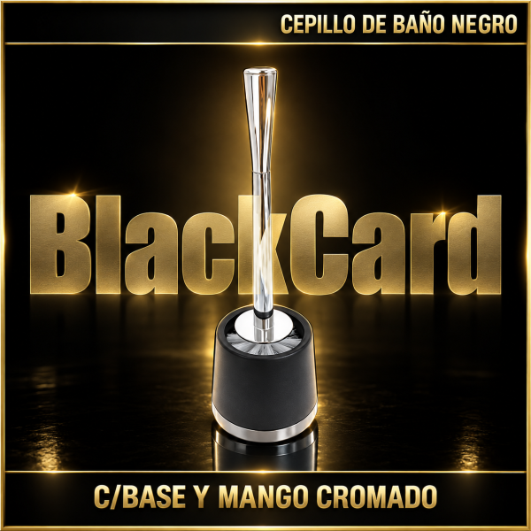 CEPILLO DE BAÑO NEGRO C/BASE Y MANGO CROMADO