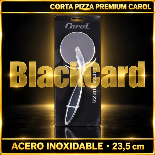CORTA PIZZA ACERO INOXIDABLE PREMIUM 23.5CM CAROL