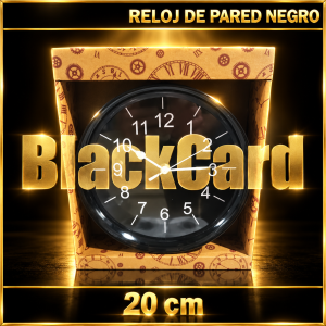 RELOJ DE PARED NEGRO x 20 CM