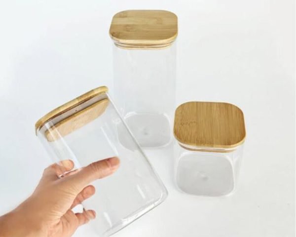 FRASCO DE VIDRIO T/MADERA DE ACAICA 900ML 12.5X10CM - Imagen 2