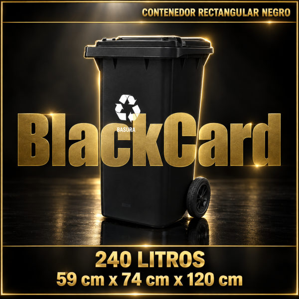 CONTENEDOR RECTANGULAR 240 LTS NEGRO