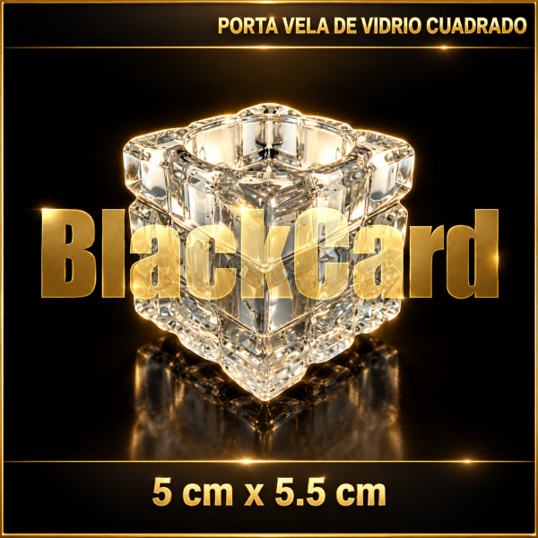 PORTA VELA DE VIDRIO CUADRADO 5X5.5CM