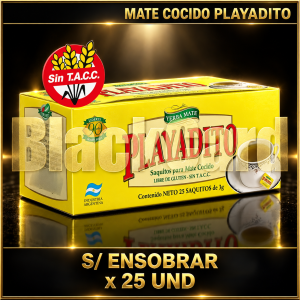MATE COCIDO PLAYADITO EN SAQUITOS x 25 UND