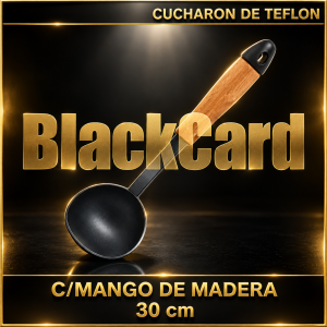 CUCHARON DE TEFLON C/MANGO DE MADERA 30CM