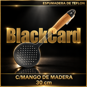 ESPUMADERA DE TEFLON C/MANGO DE MADERA 30CM (42206)
