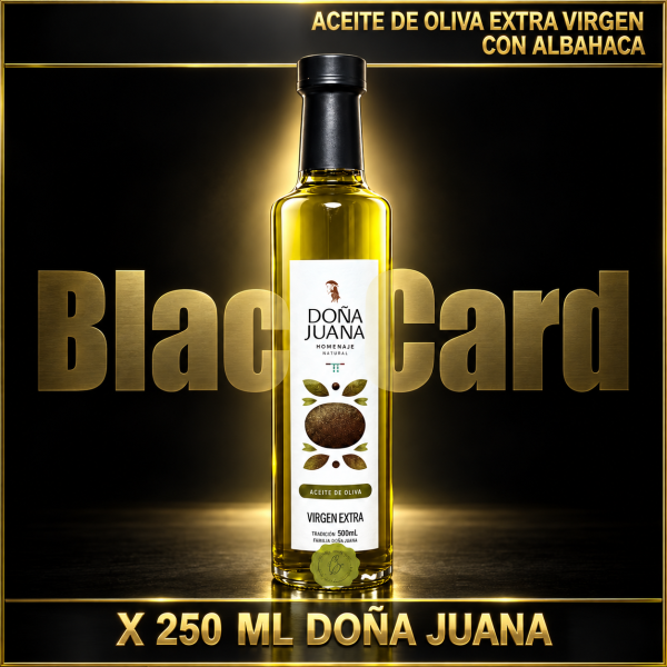 ACEITE DE OLIVA EXTRA VIRGEN CON ALBAHACA X 250 CC DOÑA JUANA