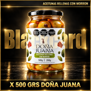 ACEITUNAS RELLENAS CON MORRON X 500 GRS DOÑA JUANA