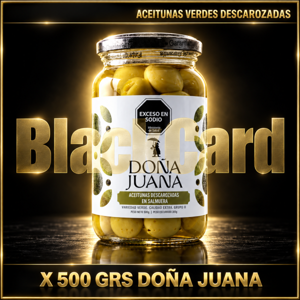 ACEITUNAS VERDES DESCAROZADAS X 500 GRS DOÑA JUANA