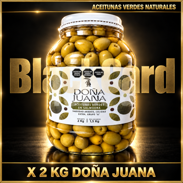 ACEITUNAS VERDES NATURALES X 2KG DOÑA JUANA
