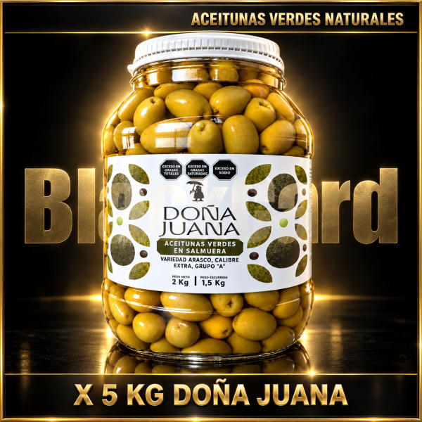 ACEITUNAS VERDES NATURALES X 5 KG DOÑA JUANA
