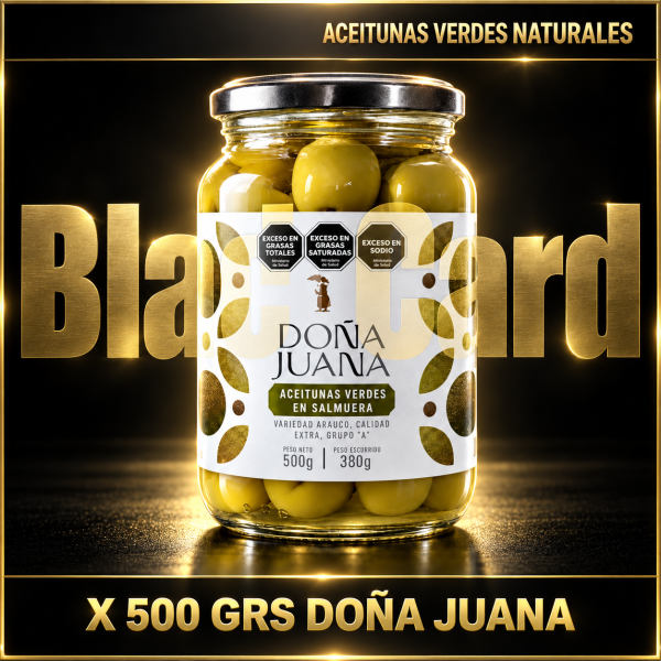 ACEITUNAS VERDES NATURALES X 500 GRS DOÑA JUANA