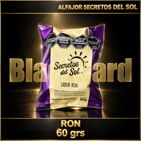 ALFAJOR SABOR RON x 60 GRS SECRETOS DEL SOL
