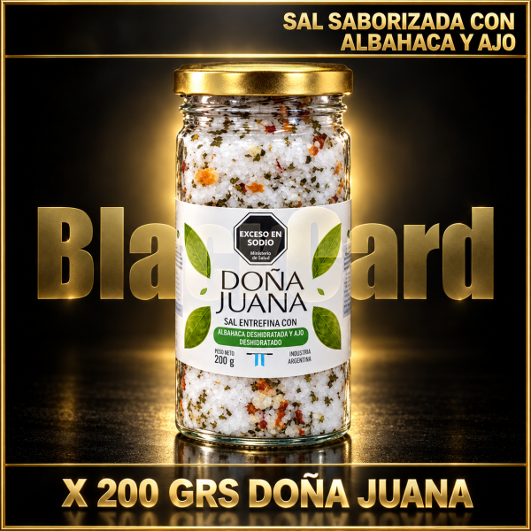 SAL SABORIZADA CON ALBAHACA Y AJO X 200 GRS DOÑA JUANA