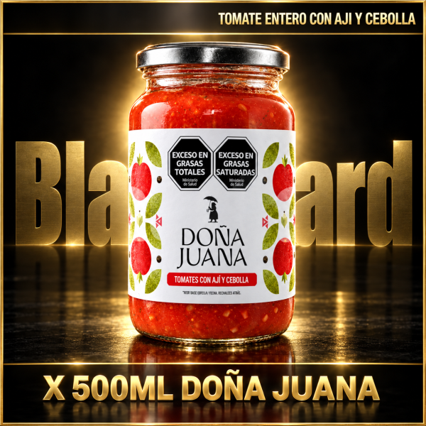 TOMATE ENTERO CON AJI Y CEBOLLA X 500 GRS DOÑA JUANA