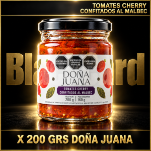 TOMATES CHERRY CONFITADOS AL MALBEC X 200 GRS DOÑA JUANA