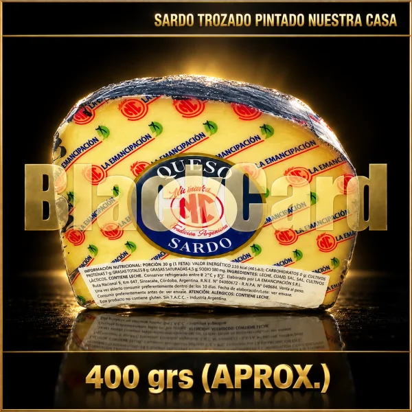 QUESO SARDO TROZADO PINTADO "NUESTRA CASA" x Kg (400 Grs)