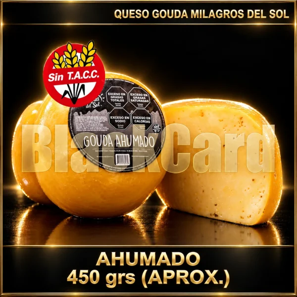QUESO GOUDA AHUMADO MILAGROS DEL SOL 450 GRS (APROX)