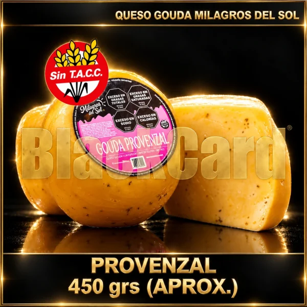 QUESO GOUDA PROVENZAL MILAGROS DEL SOL 450 GRS (APROX)