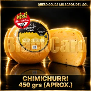 QUESO GOUDA CHIMICHURRI MILAGROS DEL SOL 450 GRS (APROX)
