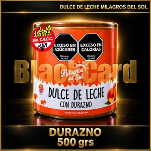 DDL CON DURAZNO 500grs MILAGROS DEL SOL