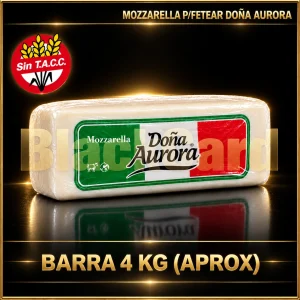 QUESO MOZZARELLA EN BARRA X 4 KG DOÑA AURORA