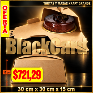 OFERTA CAJA P/TORTA Y MASAS GRANDE EN KRAFT (30 x 30 x 15)