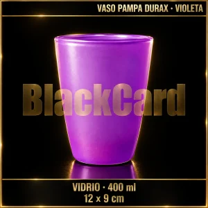 VASO PAMPA VIDRIO 400ML FLUOR VIOLETA 12X9CM DURAX
