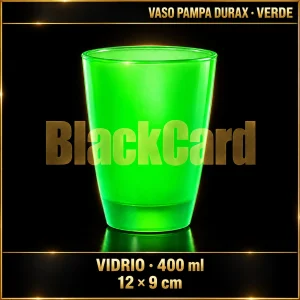 VASO PAMPA VIDRIO 400ML FLUOR VERDE 12X9CM DURAX