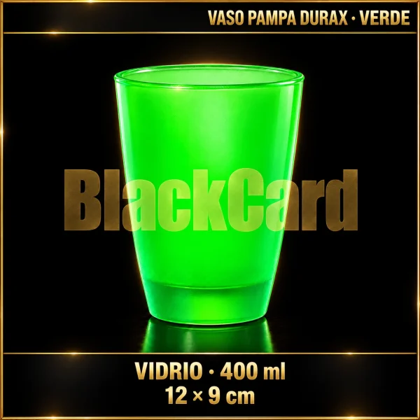 VASO PAMPA VIDRIO 400ML FLUOR VERDE 12X9CM DURAX
