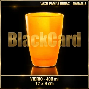 VASO PAMPA VIDRIO 400ML FLUOR NARANJA 12X9CM DURAX